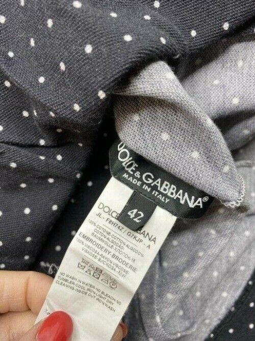 dolce and gabbana black white dolce and gabbana ss polka dot women s polo small