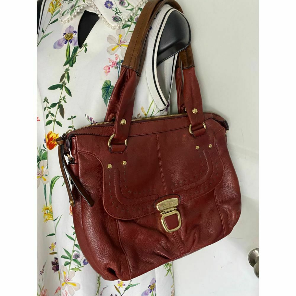 B. makowsky Brown Leather Shoulder Bag
