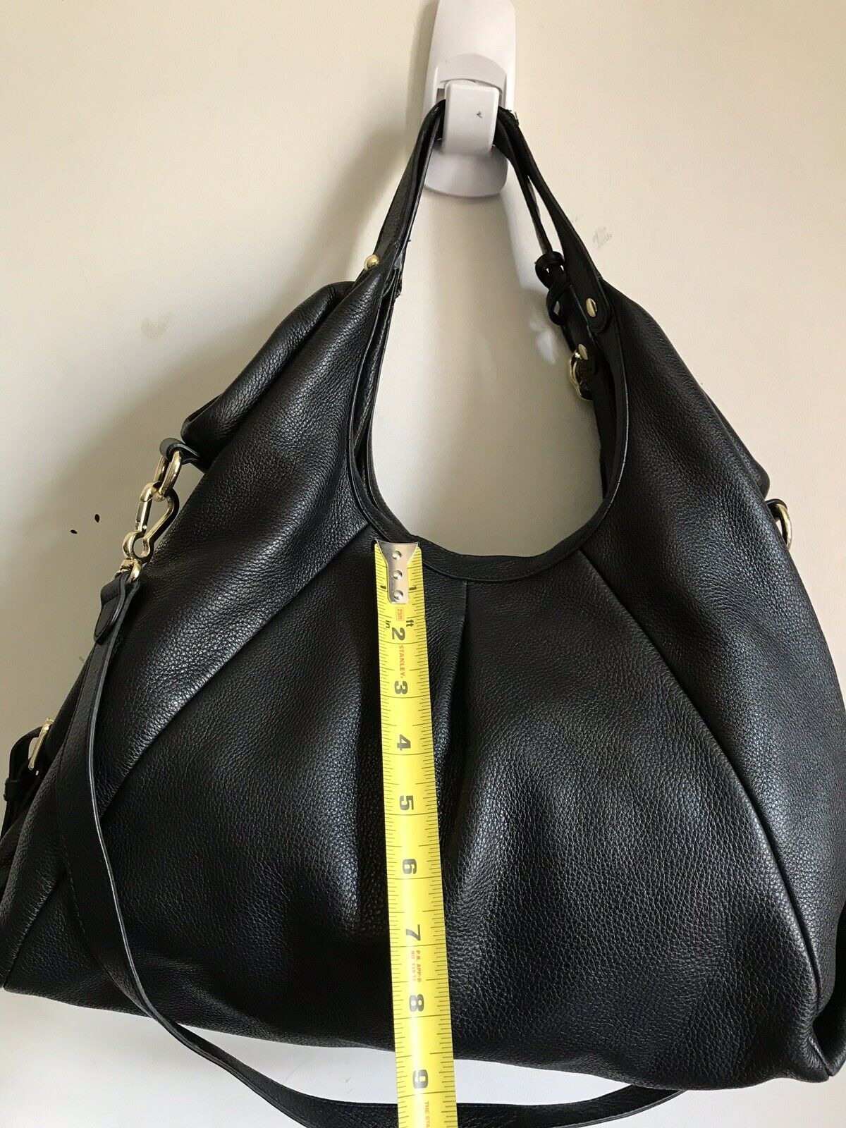 Vince Camuto Medium Black Leather Hobo Bag