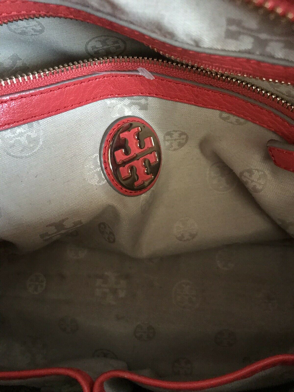 TORY BURCH Orange Leather Handbag W/ Crossbody Strap Msrp $490