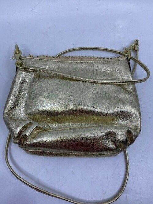 coach small gold leather cross body bag