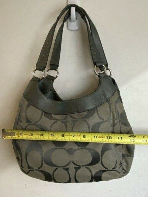 coach eddie tan olive jacquard fabric tote