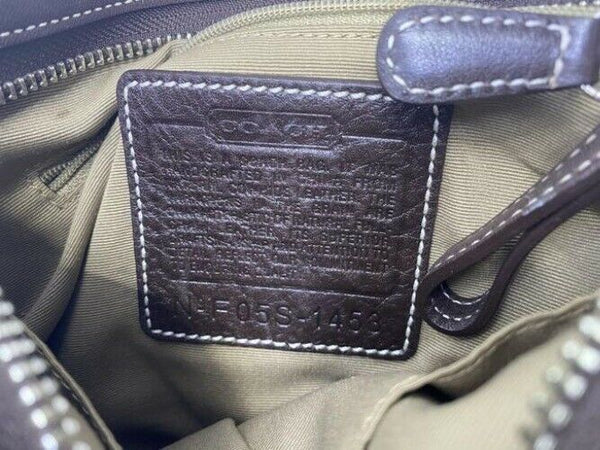 coach medium bag handbag brown leather shoulder bag