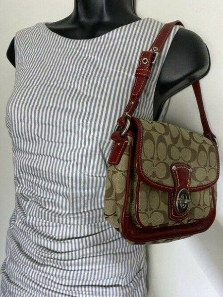 Coach Small Red Tan Hobo Bag