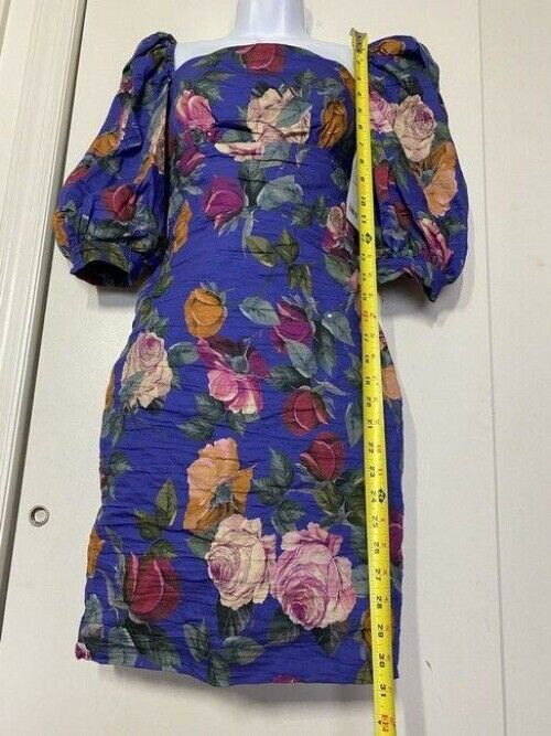 nicole miller blue multicolor new ruched floral msrp