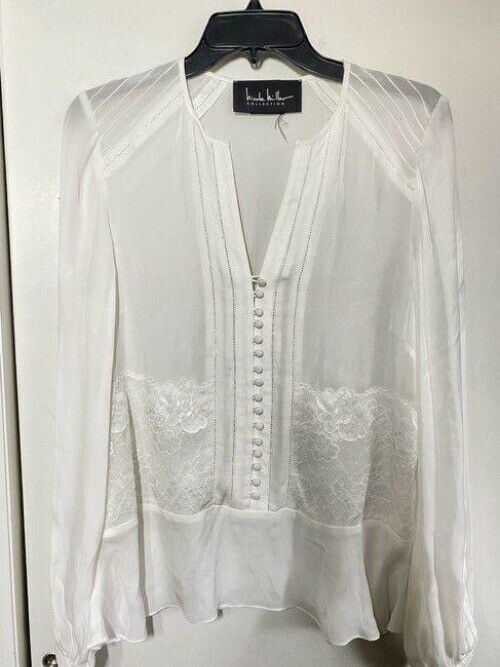 nicole miller white new ls msrp