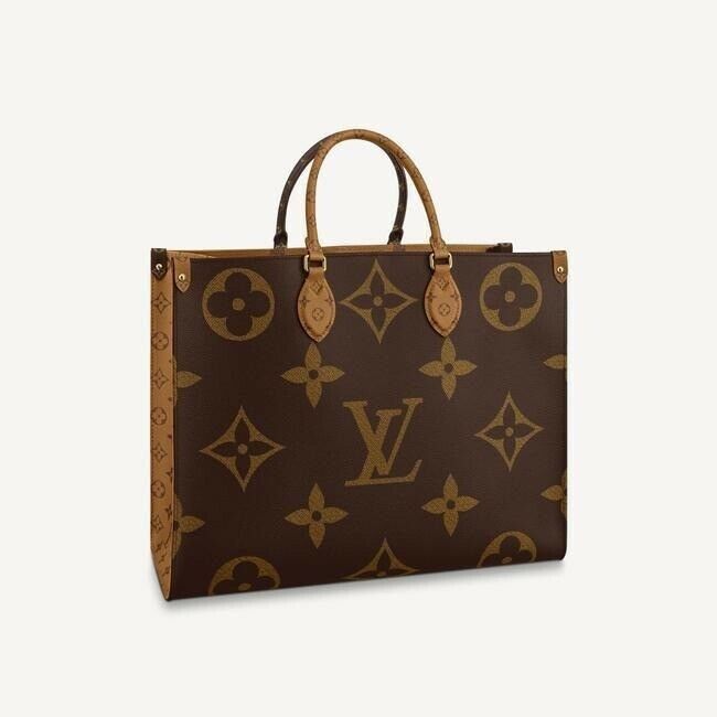 louis vuitton onthego browntan monogram canvas shoulder bag