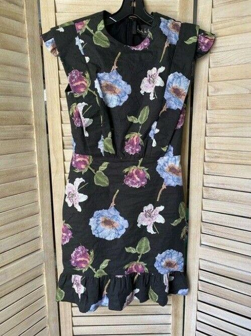 Nicole Miller Black Purple Blue Msrp Short Casual Dress