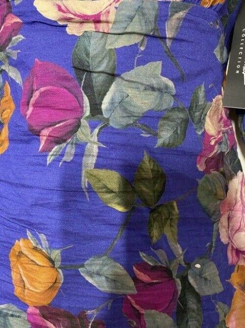 nicole miller blue multicolor new ruched floral msrp