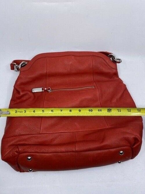 b makowsky large red leather shoulder bag