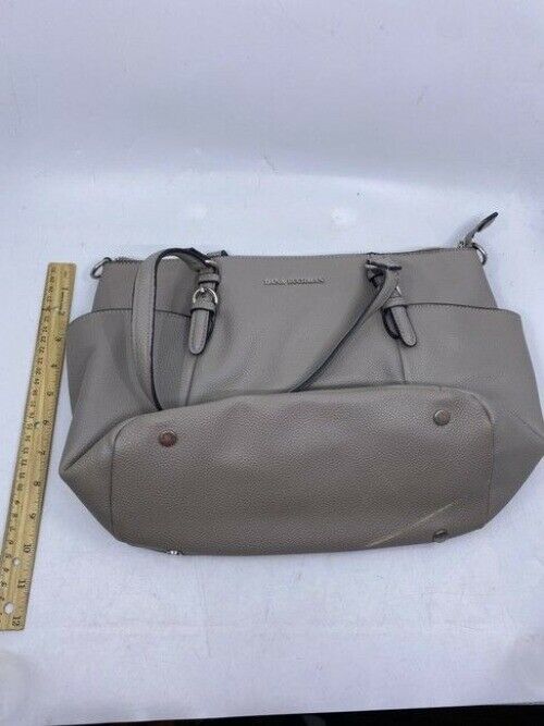Dana Buchman Gray Leather Shoulder Bag