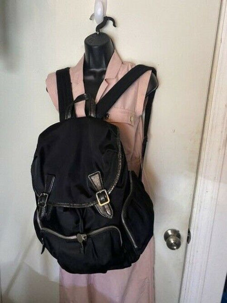 Mz Wallace Cece Moto Black Nylon Backpack