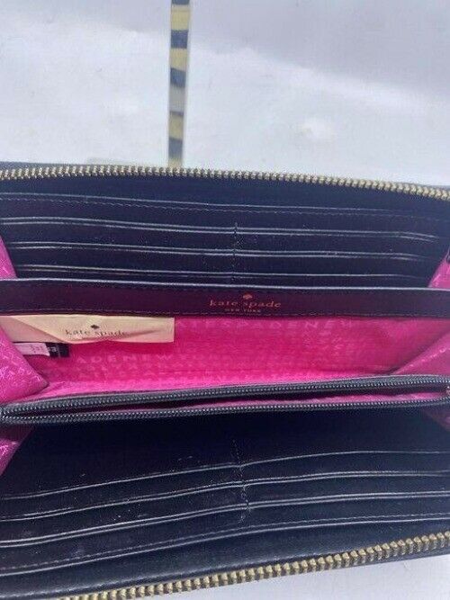 Kate Spade Black White Sailing Striped Large Wallet
