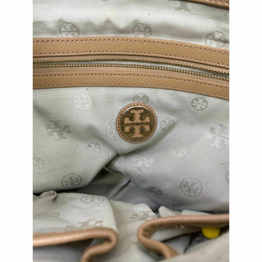 TORY BURCH Large Multi Beige Saffiano Leather Compartment Tote Bag