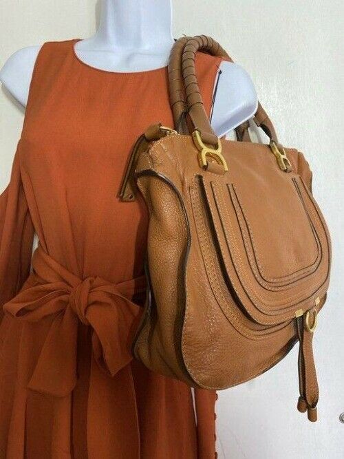 chloe marcie tan leather satchel