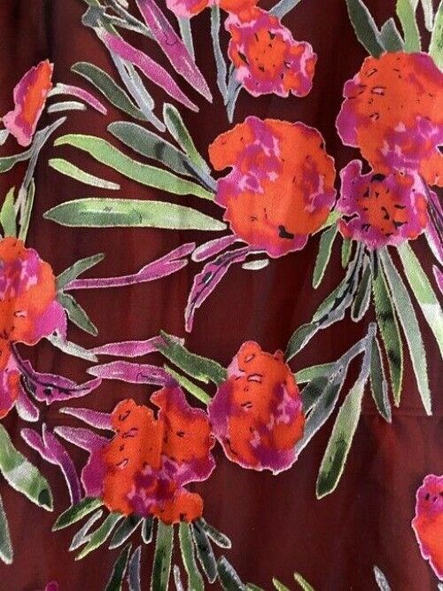 nicole miller black green red new floral burn out tops msrp tunic