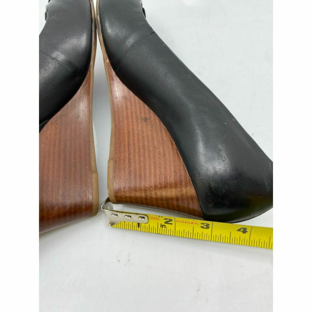 TORY BURCH Black Tan Flat Wedges Shoes Size 8.5