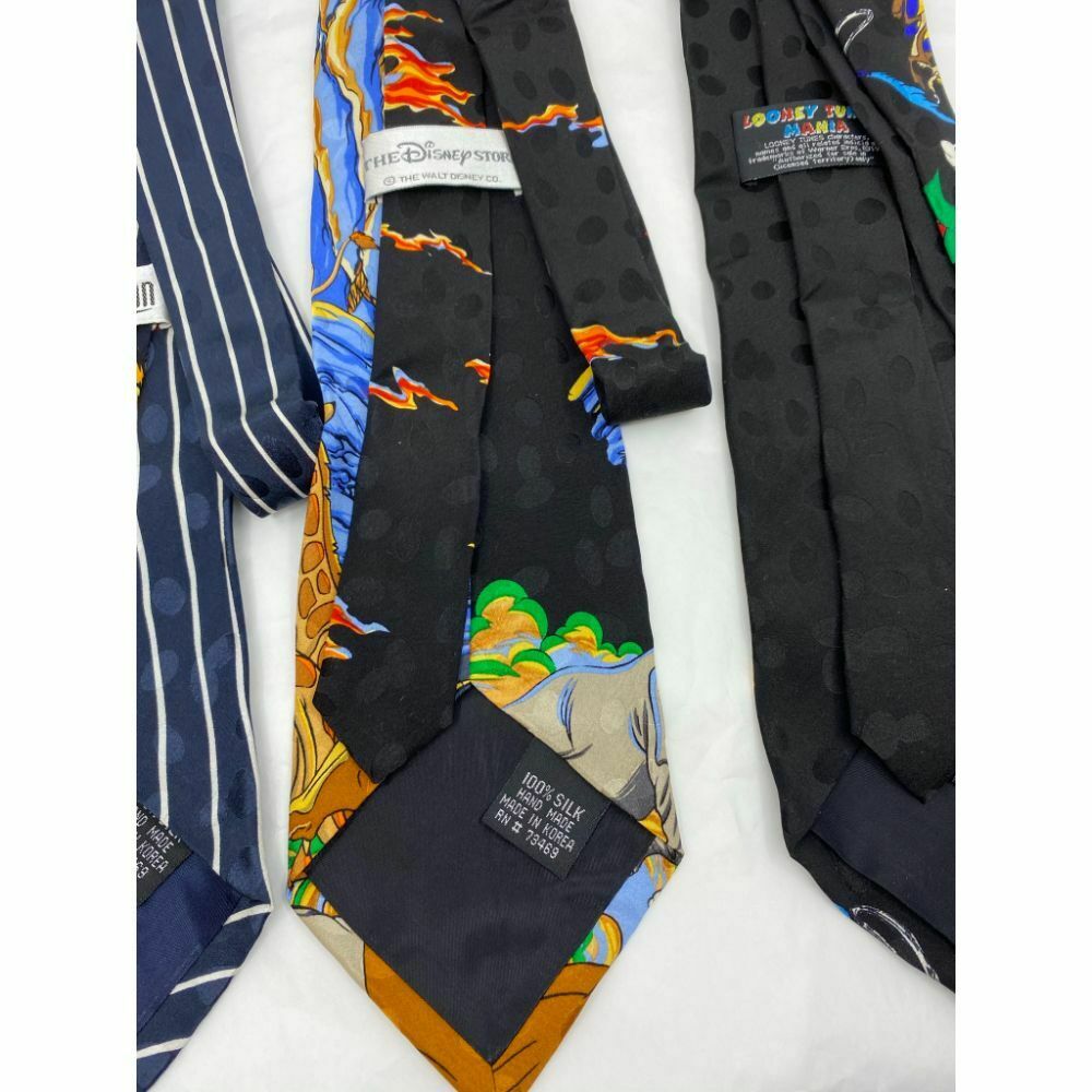 New Lot of 3 Neck tie Disney, Looney Tunes Multicolor Total Msrp 75