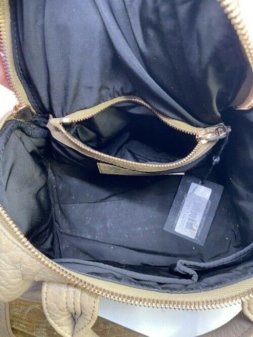 Alexander Wang Pebbled Rockie Latte Rose Gold Hardware Beige Lambskin Leather Cr