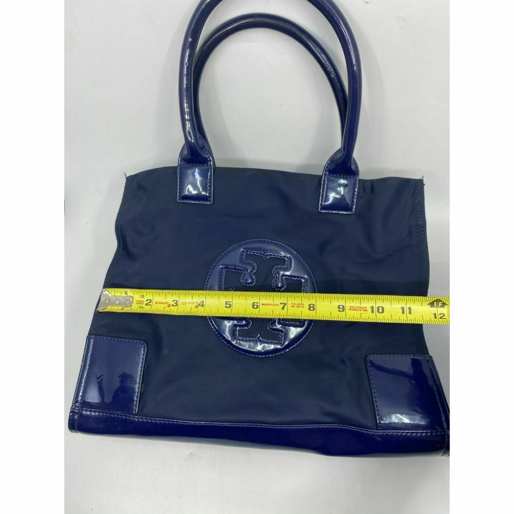 TORY BURCH Navy Nylon Medium Tote w/ Patent Logo