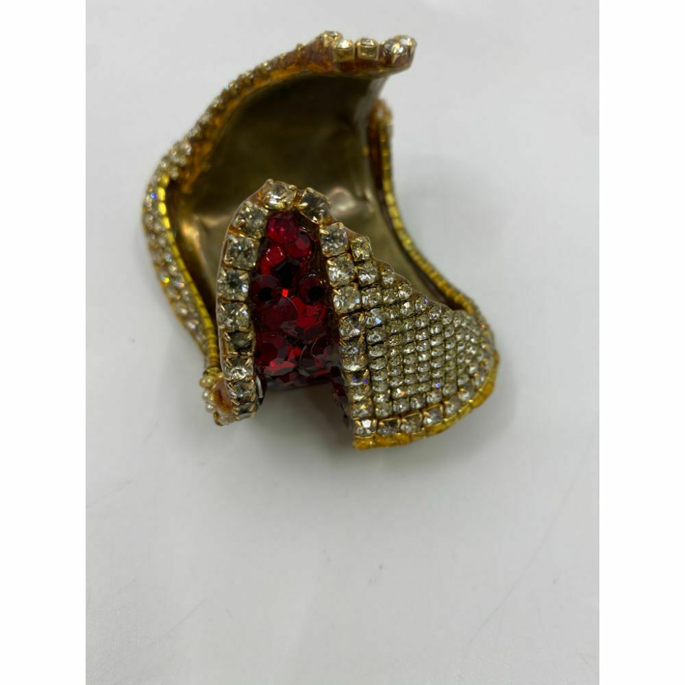 Rare! WENDY GELL Signed 1983 Red Be jewelled Cuff Bracelet