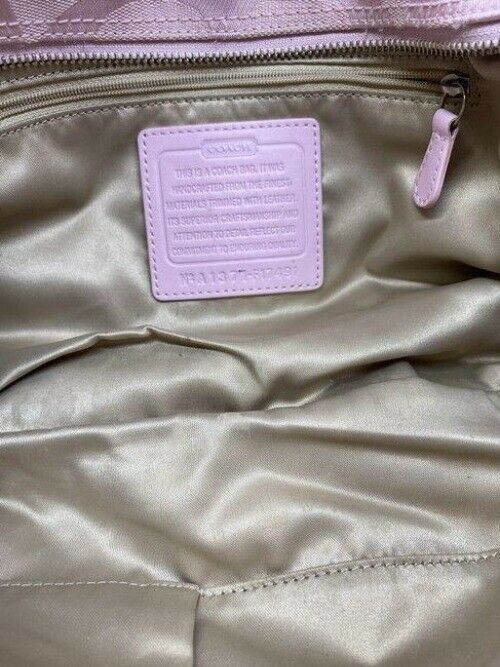 coach large pink jacquard fabric cross body bag