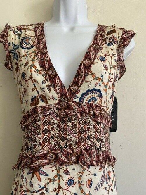 nicole miller multicolor new v neck msrp short formal dress