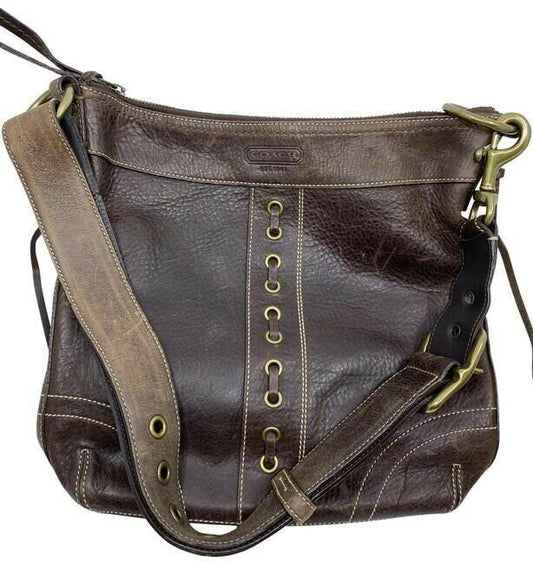 coach brown leather cross body bag
