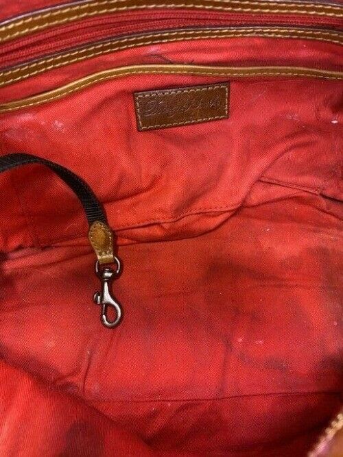 Dooney and Bourke shopping large gray brown fabric tote