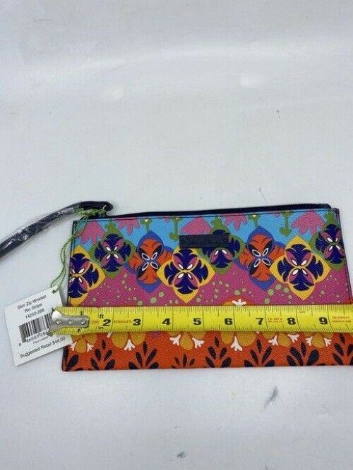 vera bradley red pink blue quilted fabric cosmetic bag