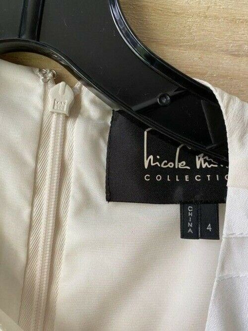 nicole miller white slim msrp small short formal dress