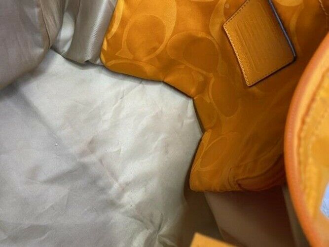 coach shopping xl orange fabric tote