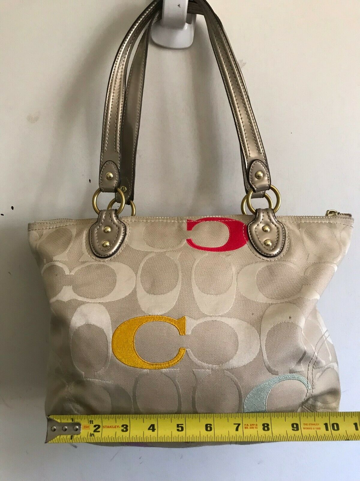 COACH Medium Interwoven Jacquard Bag - Tan