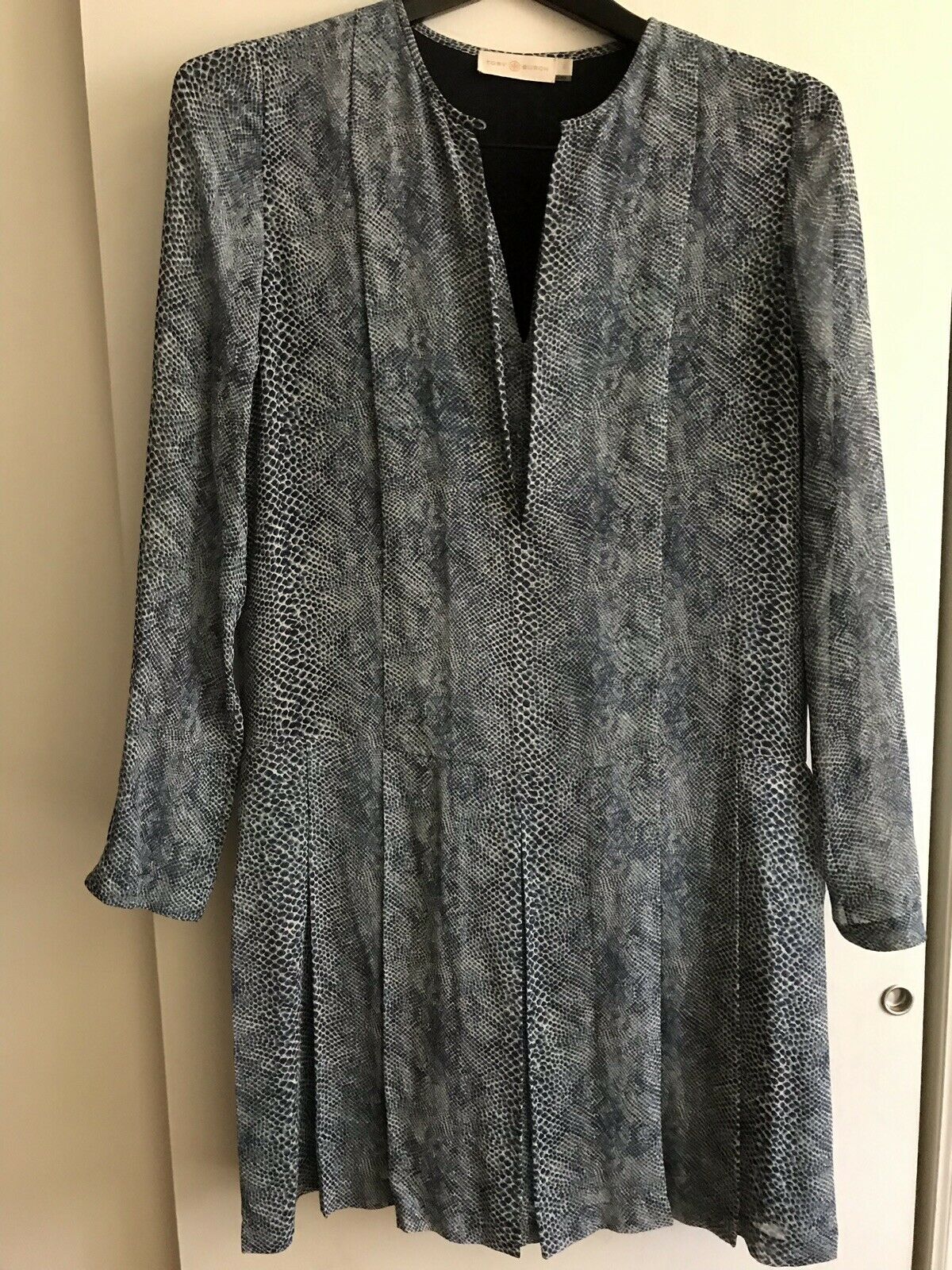 TORY BURCH Snake Print Silk LS  Dress