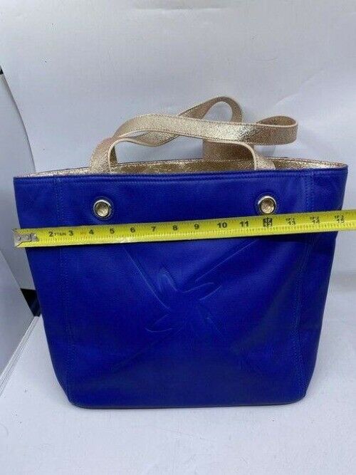 Nicole Miller Shopping Nwot Msrp Blue Leather Tote