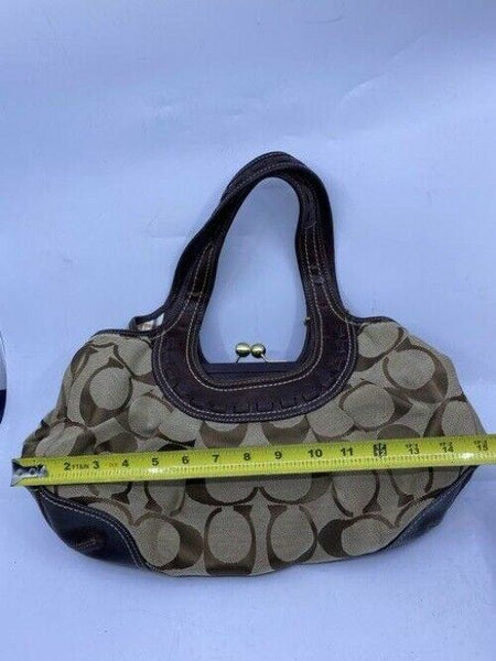 Coach Shoulder Bag Medium Msrp Tan Brown Jacquard Fabric Tote