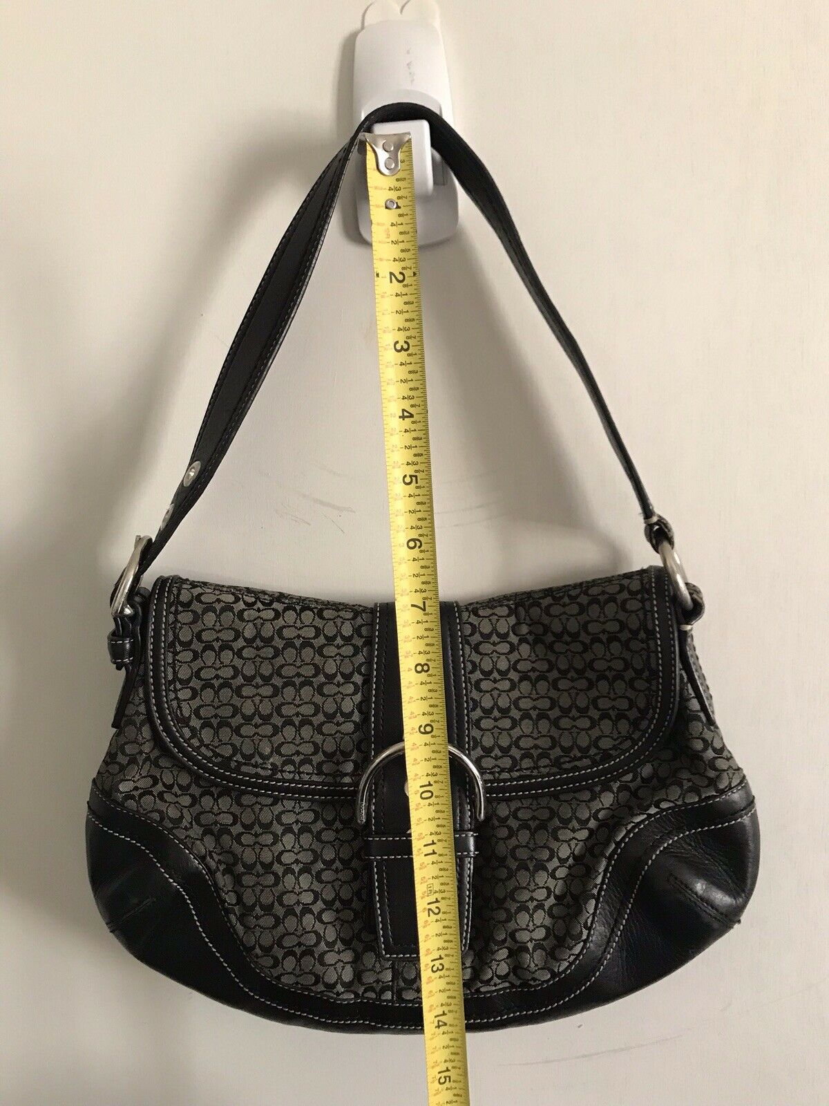 COACH Black Jacquard Buckle Bag