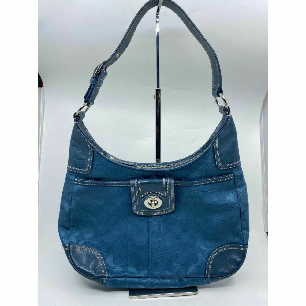 COACH Medium/Large Jacquard Fabric Signature Blue Tote Bag