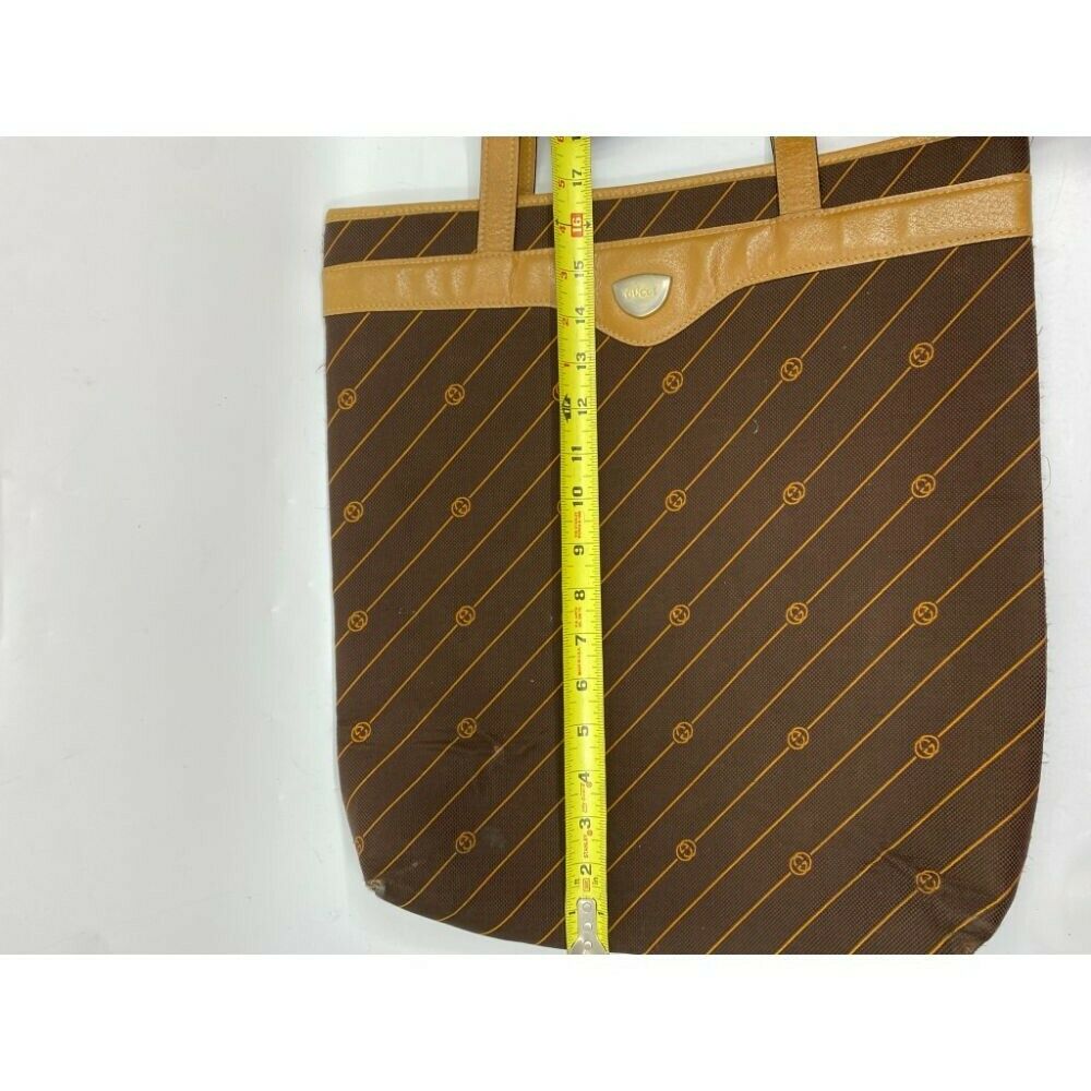 GUCCI Vintage XL Tote Bag in Canvas Fabric w/ All Over Logo