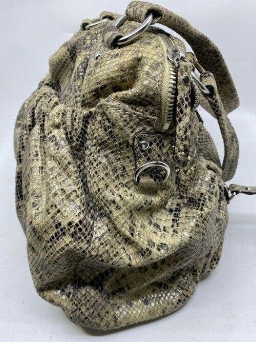 michael kors bag snake print beige leather tote