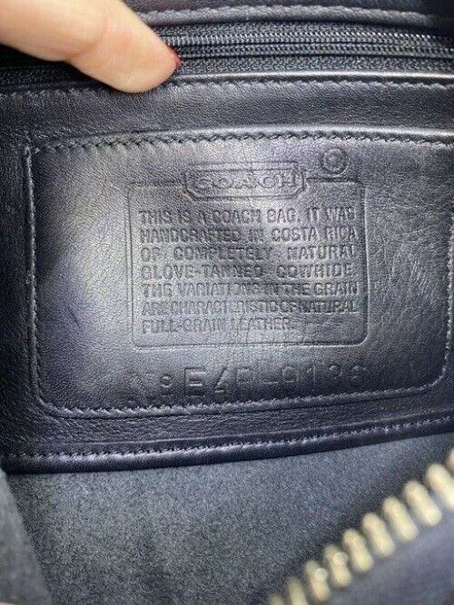 coach vintage small black leather shoulder bag