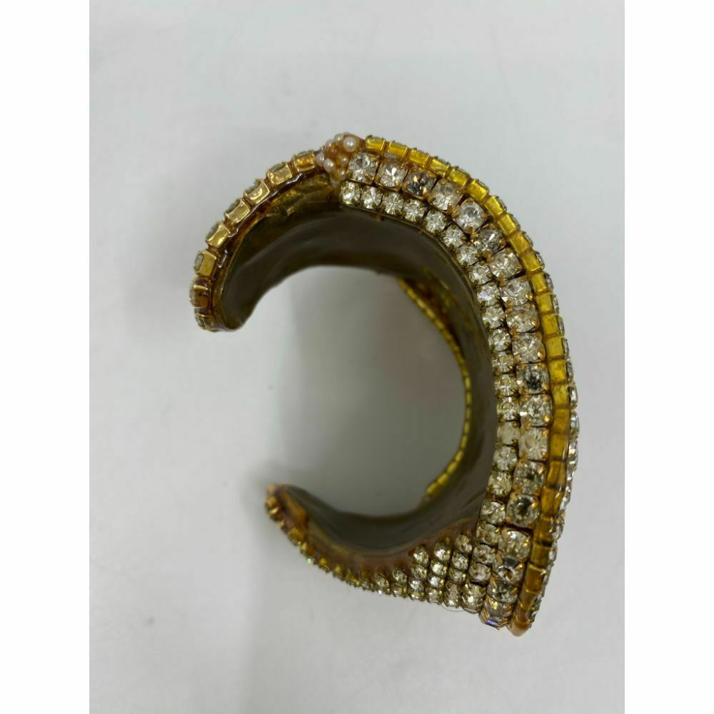 Rare! WENDY GELL Signed 1983 Red Be jewelled Cuff Bracelet