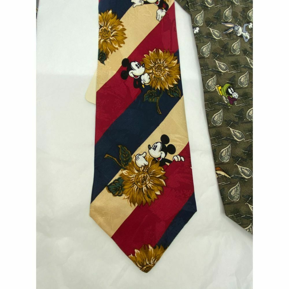 New Lot of 3 Neck tie Disney, Looney Tunes Olive Green Red Total Msrp 75