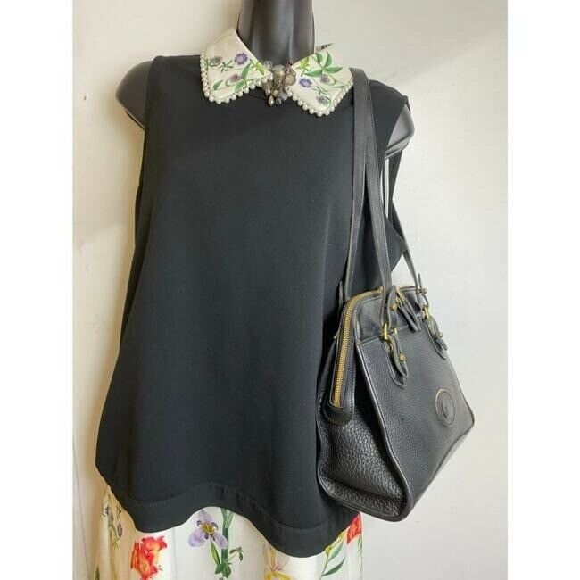 dooney and bourke vintage black leather shoulder bag