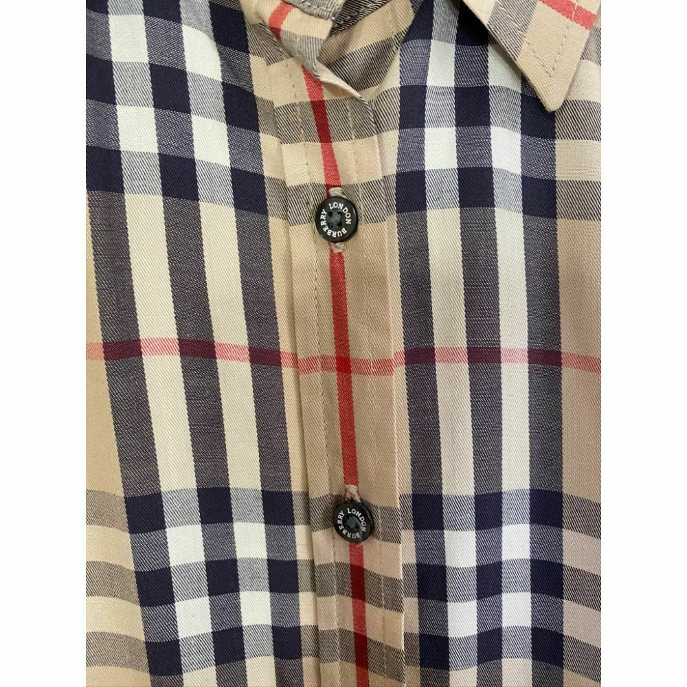 BURBERRY Women’s Nova Check Long Sleeves Button Down Woven Small