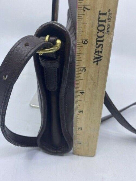 coach vintage small brown leather cross body bag