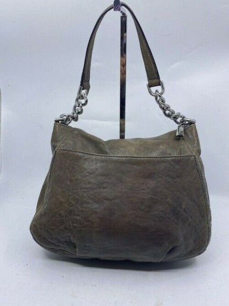 Michael Kors Odette Zip Medium Convertible Pearl Gray Leather Shoulder Bag