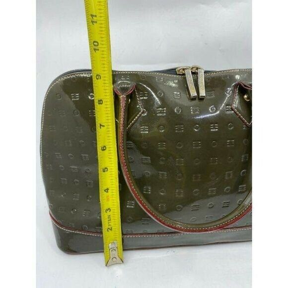 Arcadia Olive Patent Leather Handbag