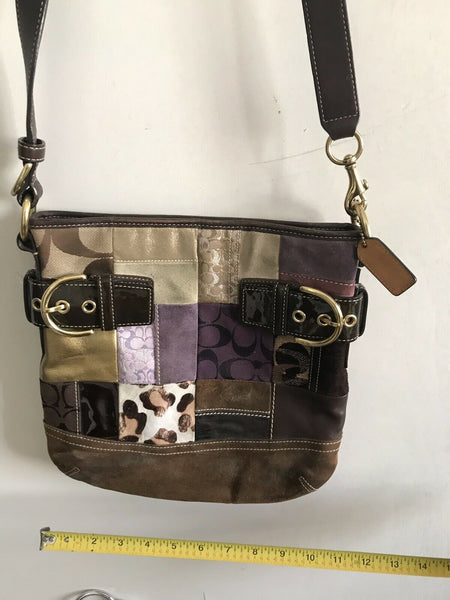 COACH Multi-fabric Patch Work Shoulder Bag