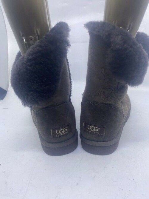 Ugg Australia Brown Wood Button Mid Height Bootsbooties Size Us